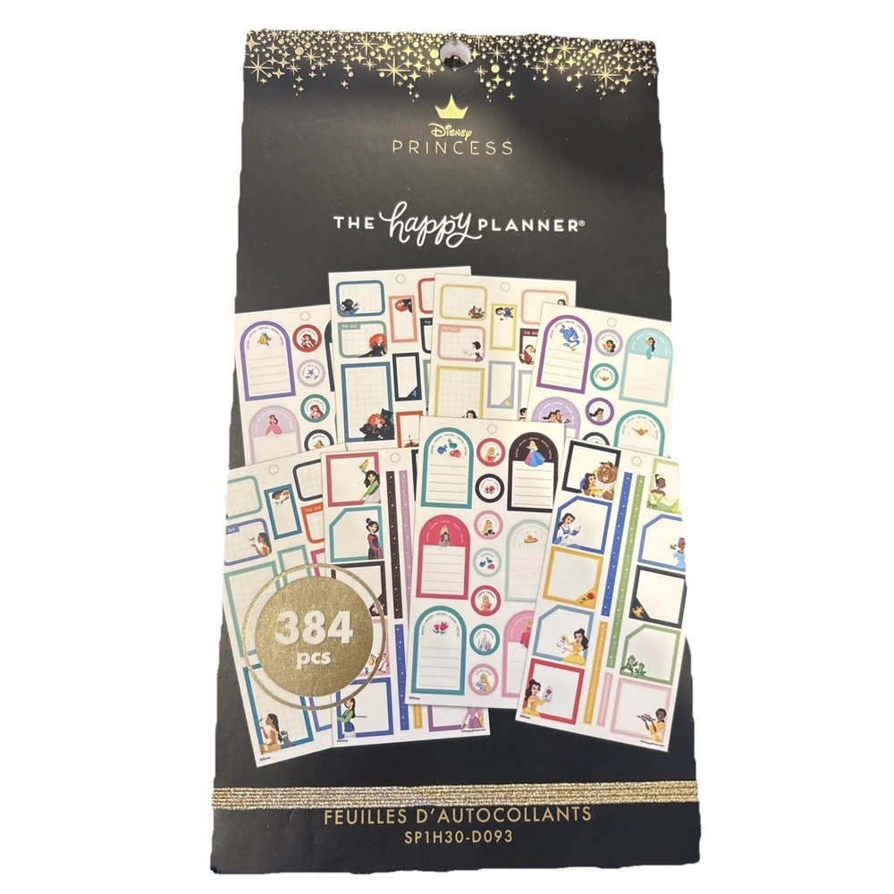 Happy Planner Disney Princess Colorful Boxes Stickers (384 pcs)